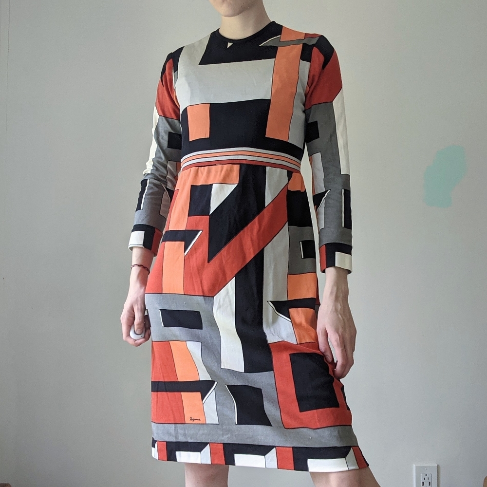 Vintage 60's Paganne by Gene Berk Print Dress